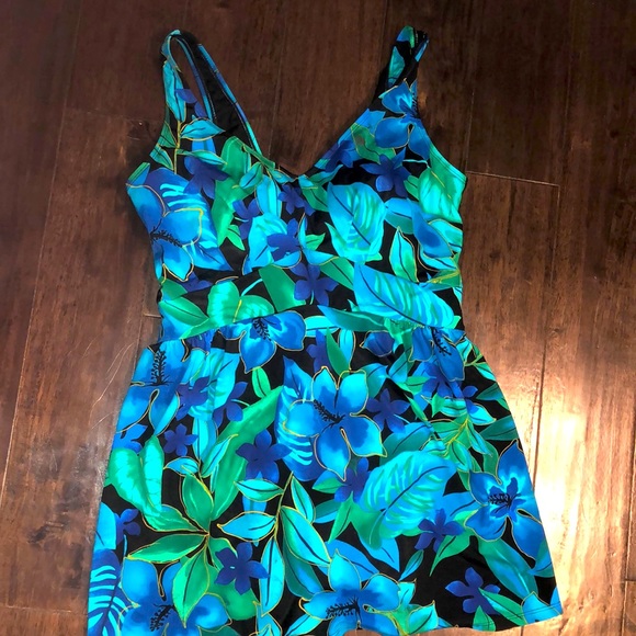 Beach Belle WOMENS SWIM DRESS ONE PIECE SIZE 16 - Picture 1 of 7